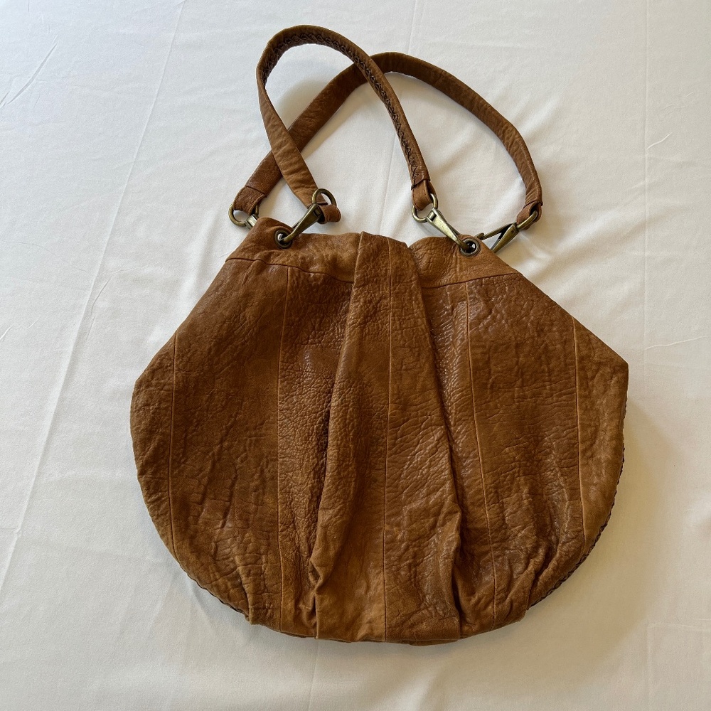 AllSaints Anatolian Washed Leather Hobo Shoulder Bag Brown Retail $298 - Picture 2 of 15